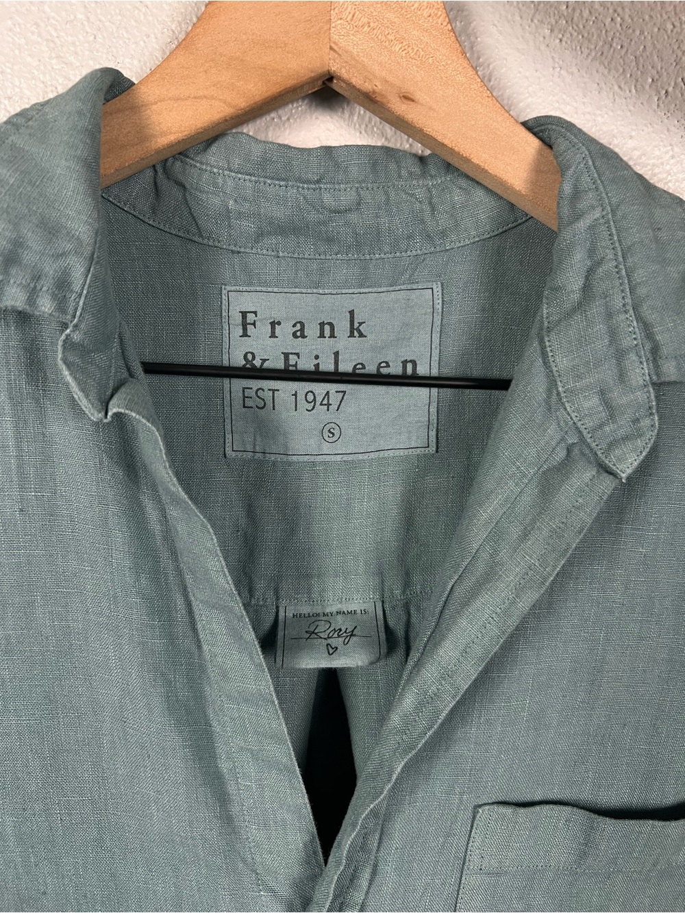 Frank & Eileen Rory Maxi Shirt Dress Eucalyptus Washed Linen Size Small - Picture 5 of 8